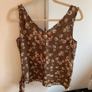 Theory Sleeveless Floral Blouse Sz M